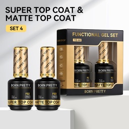 Born Pretty PRO Technikai szett - No.04 - Super Top Coat + Matt Top Coat - 2x15 ml