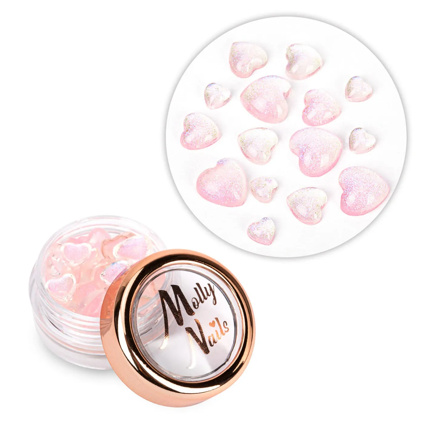 MollyNails 3D szív körömdísz No. 2 – 40 db