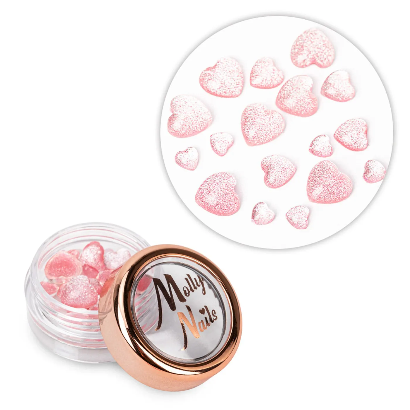 MollyNails 3D szív körömdísz No. 3 – 40 db
