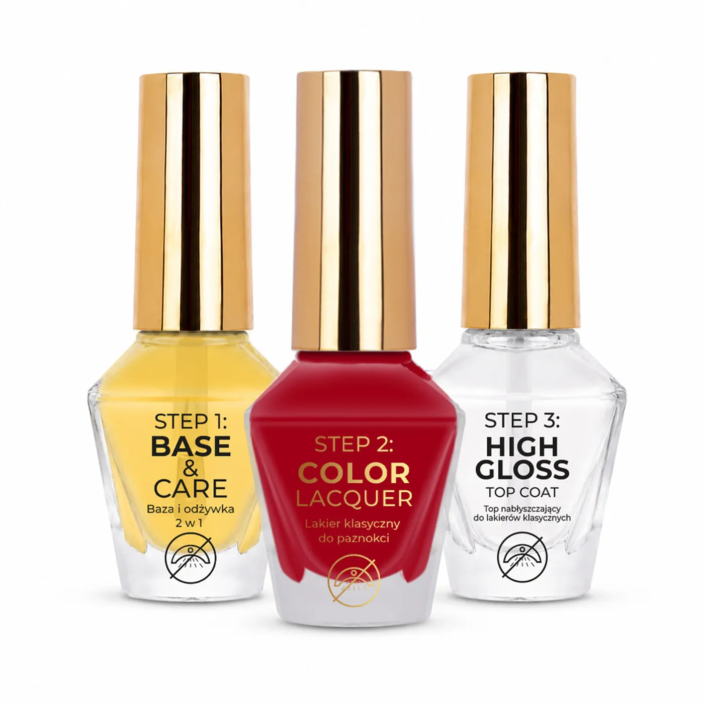 MollyNails Vinyl Effect 3 lépéses klasszikus körömlakk szett – piros