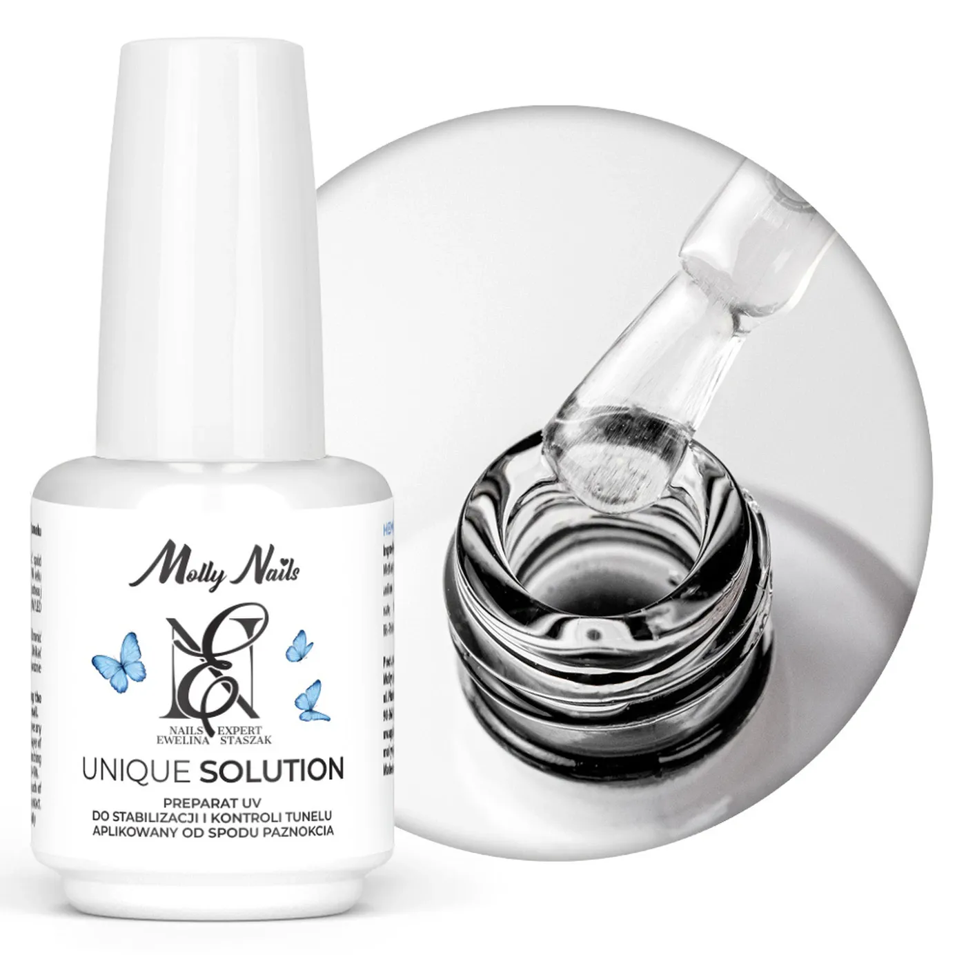 MollyNails Unique Solution UV/LED zselé a C-ív stabilizálásához – 15 g