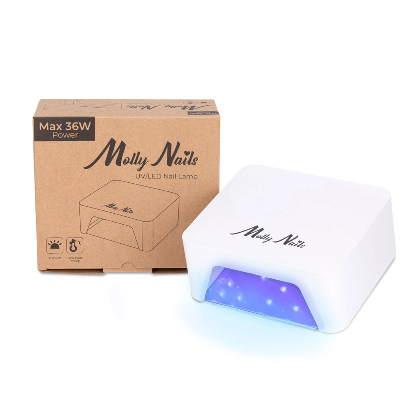 MollyNails V9BAT vezeték nélküli UV/LED műkörmös lámpa 36W – fehér