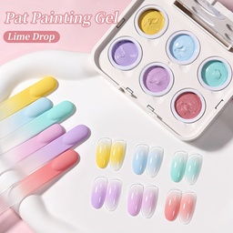 BORN PRETTY Pat Painting Gel festőzselé paletta 6×2 g - Lime Drop