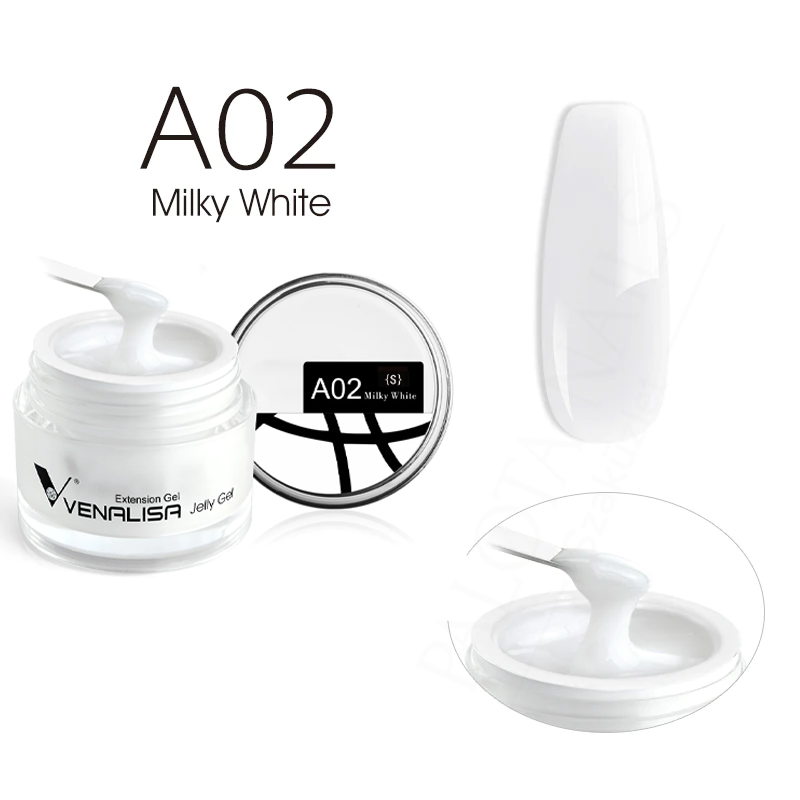 Venalisa Jelly Gel - új formula - 15 ml építőzselé - A02S Milky White