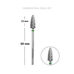 TOUCH karbid csiszolófej - Corn - zöld gyűrű, kemény