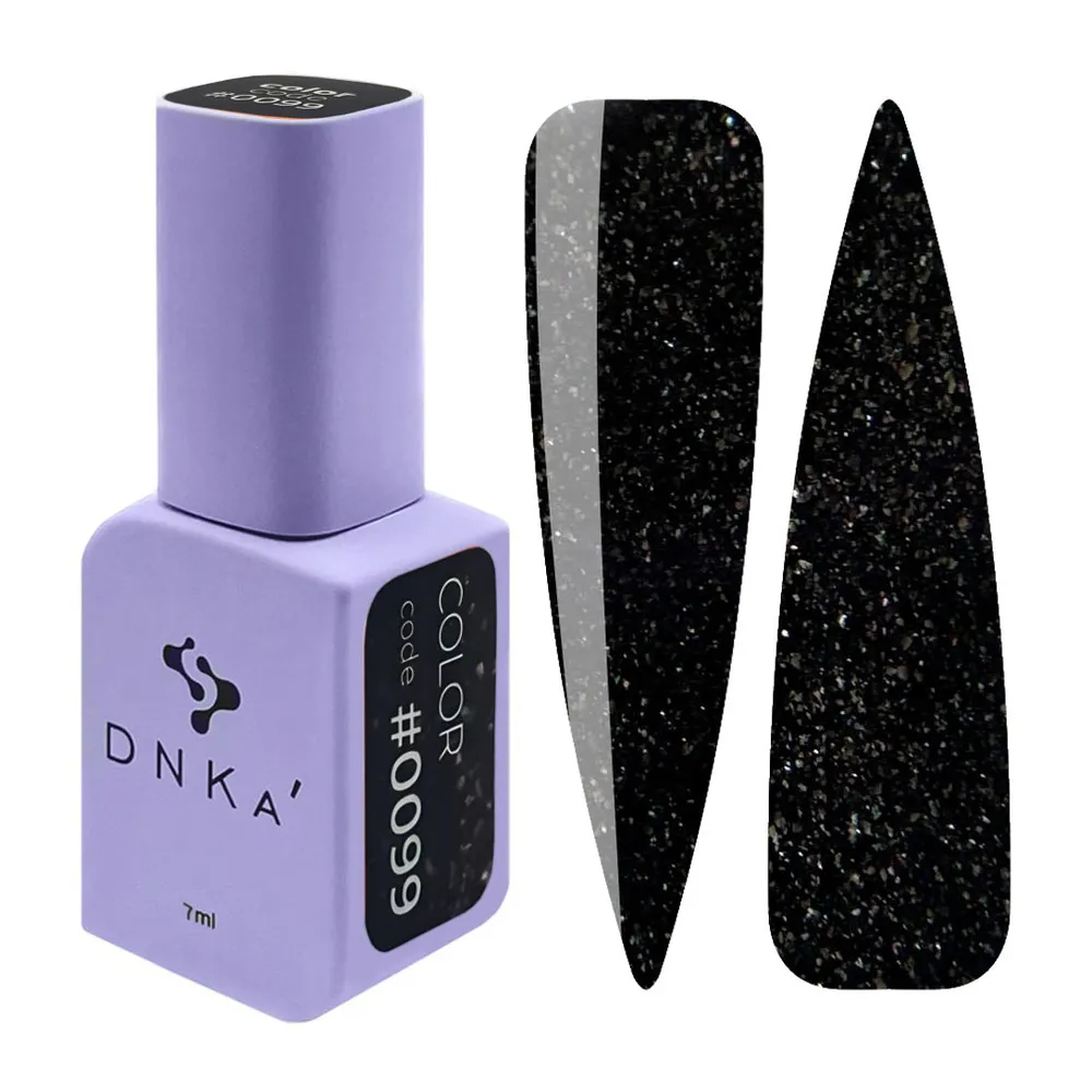DNKa' Gél lakk 12 ml - No.0099 - fekete reflektív csillám