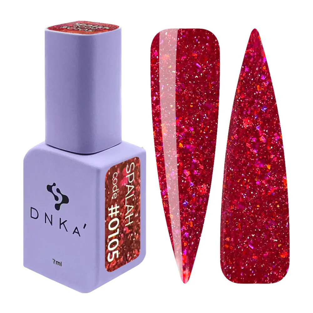 DNKa' Gél lakk 12 ml - No.0105 - pink-piros reflektív flash