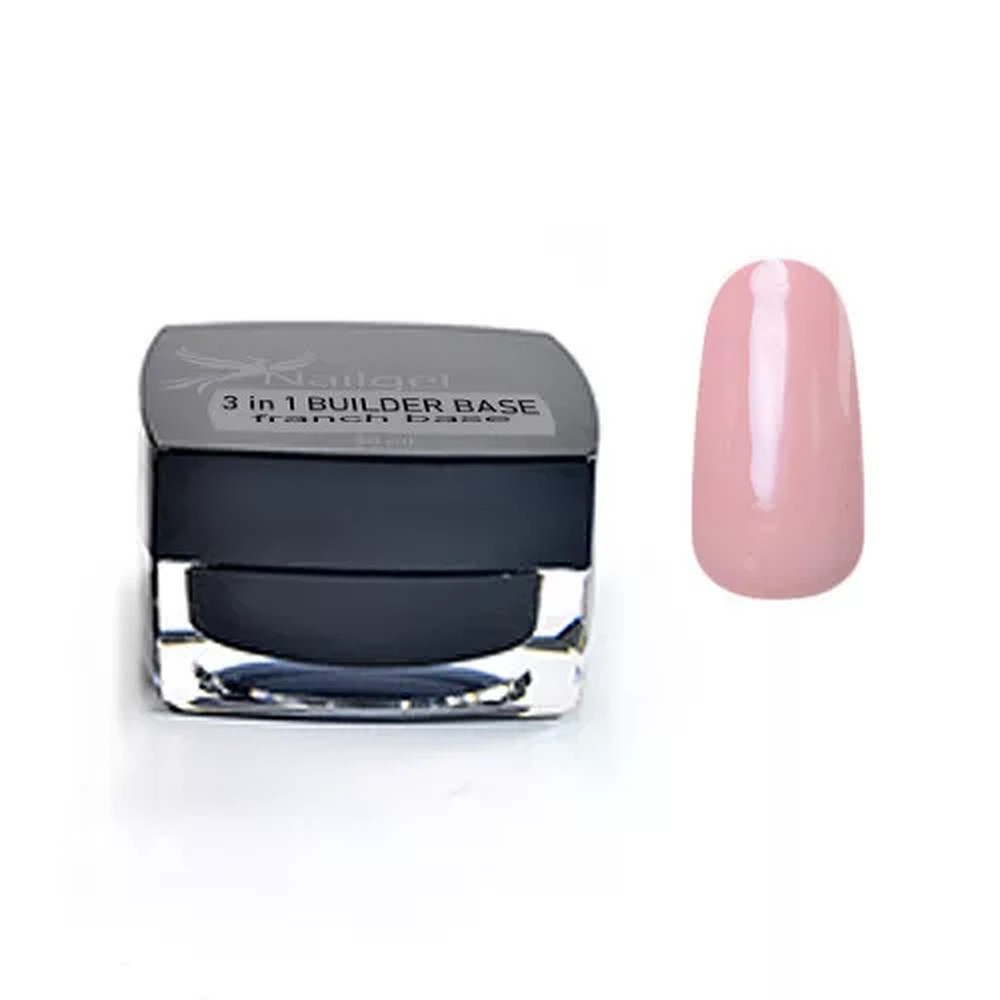Nailgel 3in1 Builder Base alapozó, építő és ragasztó zselé 50 ml tégely - French Base