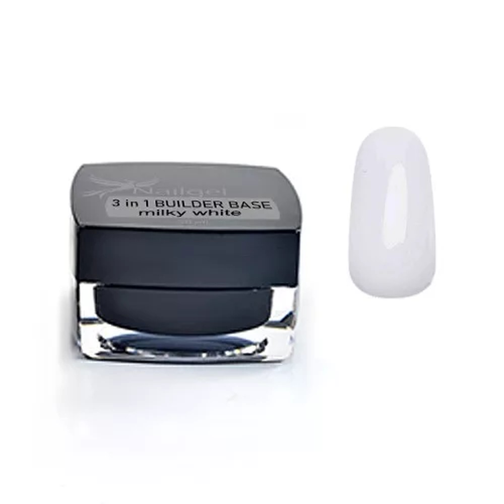 Nailgel 3in1 Builder Base alapozó, építő és ragasztó zselé 50 ml tégely - Milky White