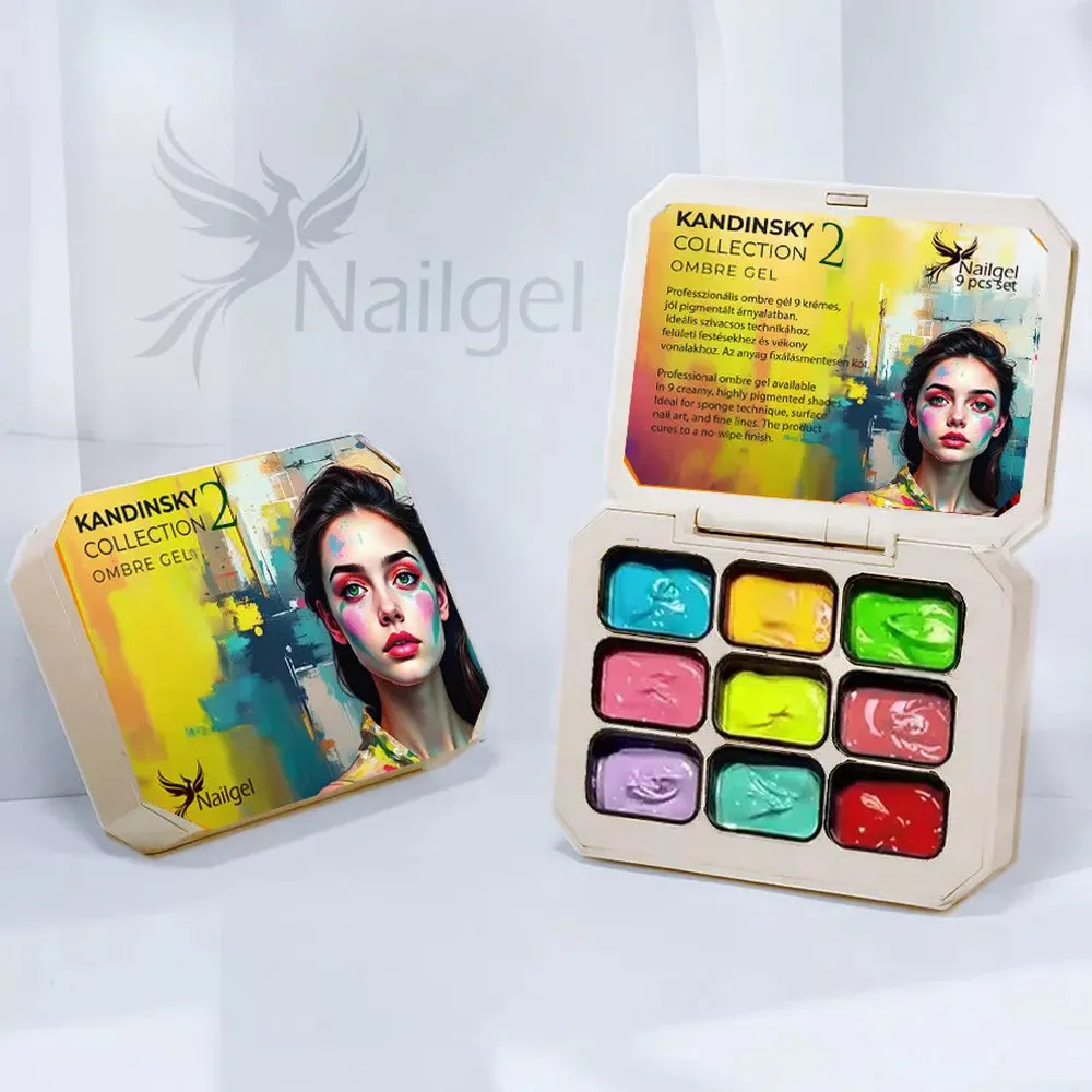Nailgel Ombre Gel díszítő zselé készlet 9 × 1 ml - Kandinsky 2