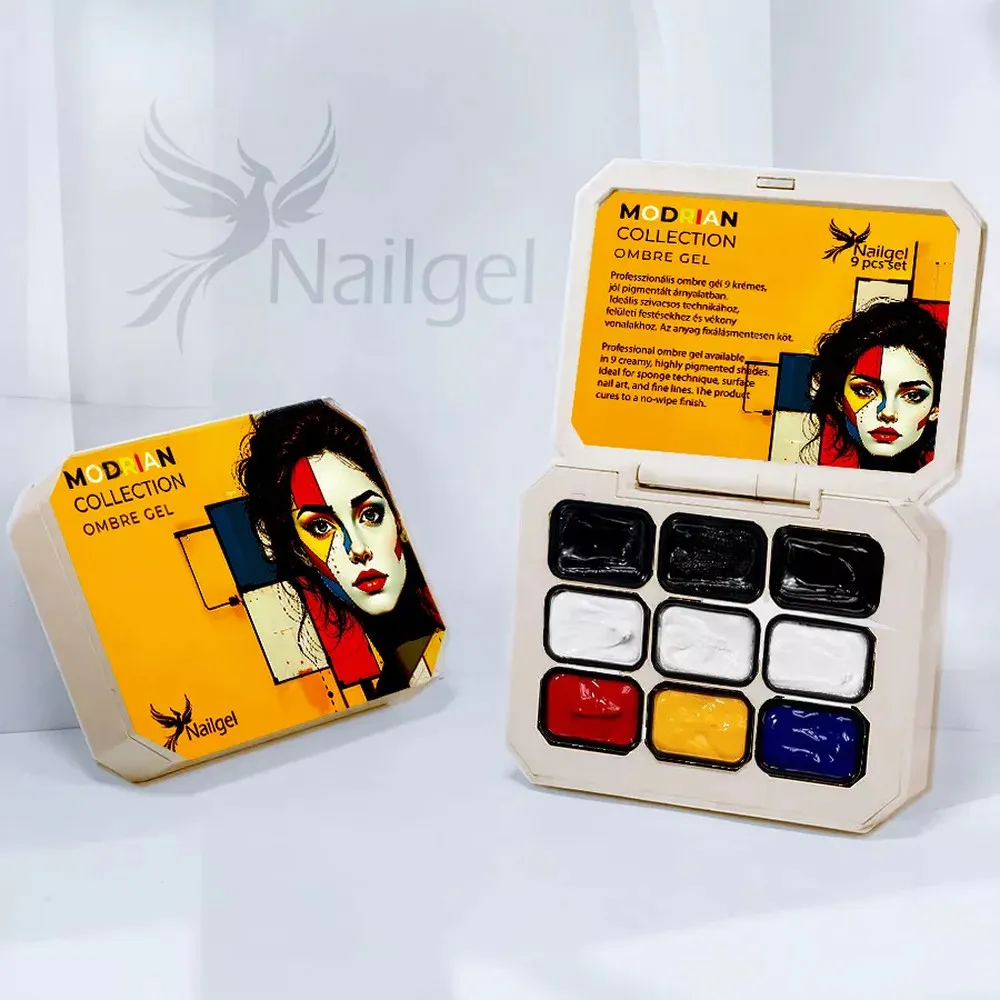 Nailgel Ombre Gel díszítő zselé készlet 9 × 1 ml - Mondrian