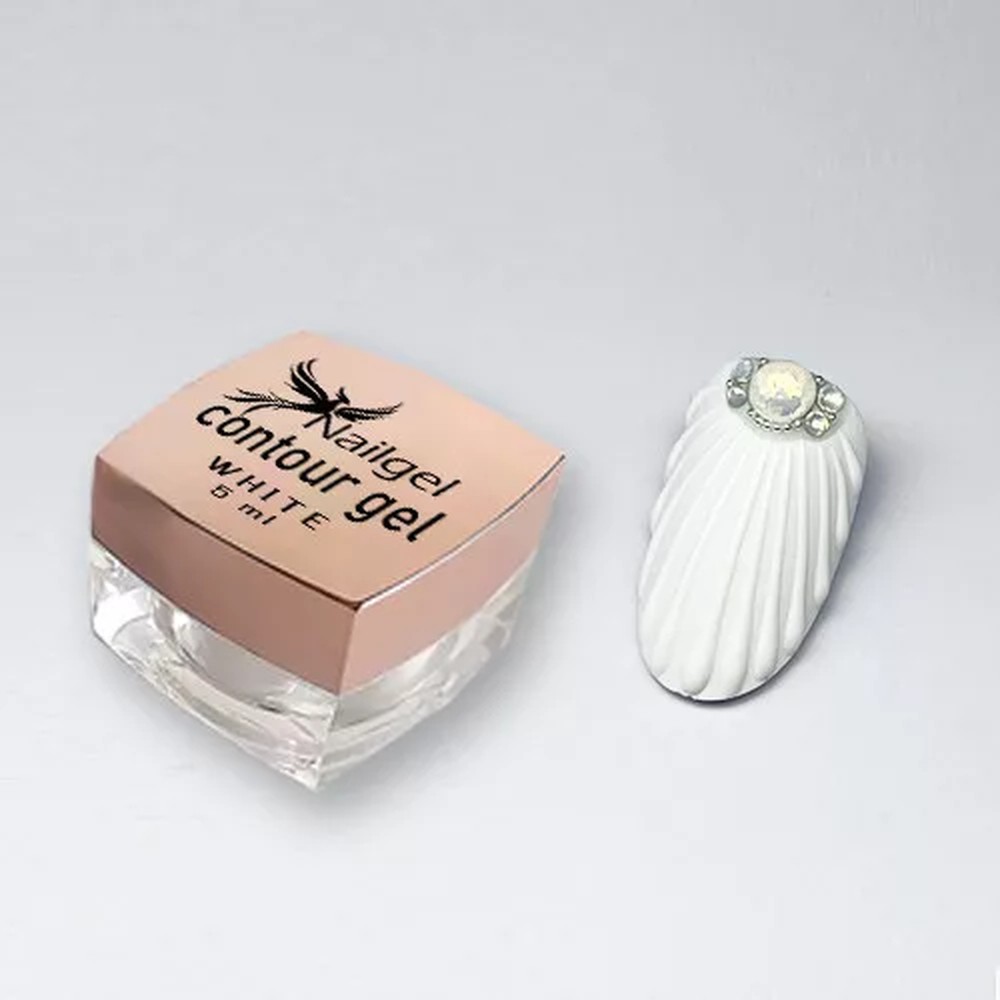 Nailgel Contour Gel 3D díszítő zselé 5 ml - fehér