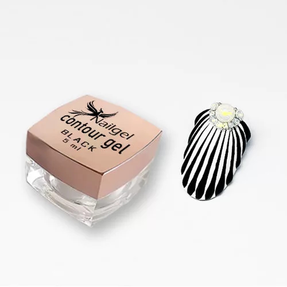 Nailgel Contour Gel 3D díszítő zselé 5 ml - fekete