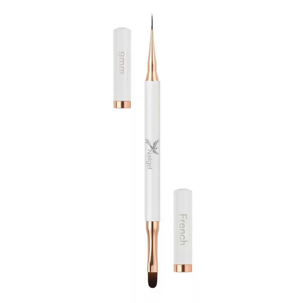 Nailgel Dual Pro kétoldalú French és liner ecset - 9 mm