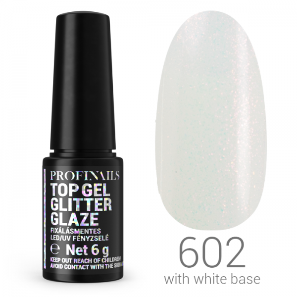 Profinails Top Gél Glitter Glaze fixálásmentes LED/UV fényzselé 6g No. 602