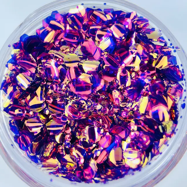 NAILVANA Disco Glitter - Golden Magenta