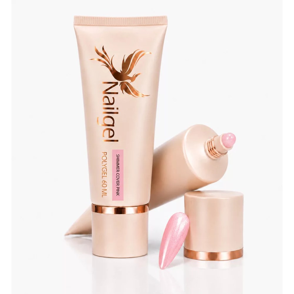 Nailgel Smart Polygel tubusos polygel 60 g - Shimmer Cover Pink