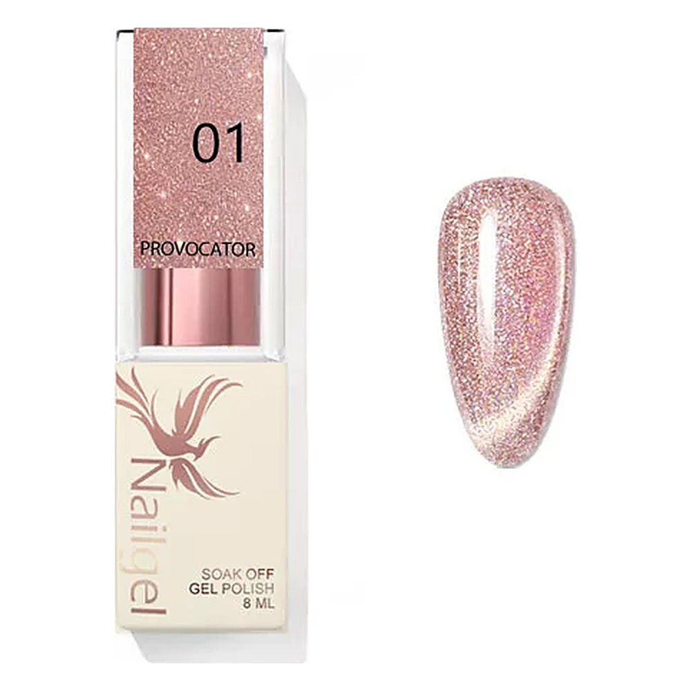 Nailgel Provocator reflektív mágneses gél lakk 8 ml - No.01