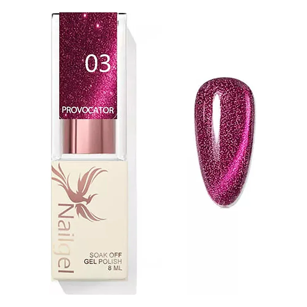 Nailgel Provocator reflektív mágneses gél lakk 8 ml - No.03