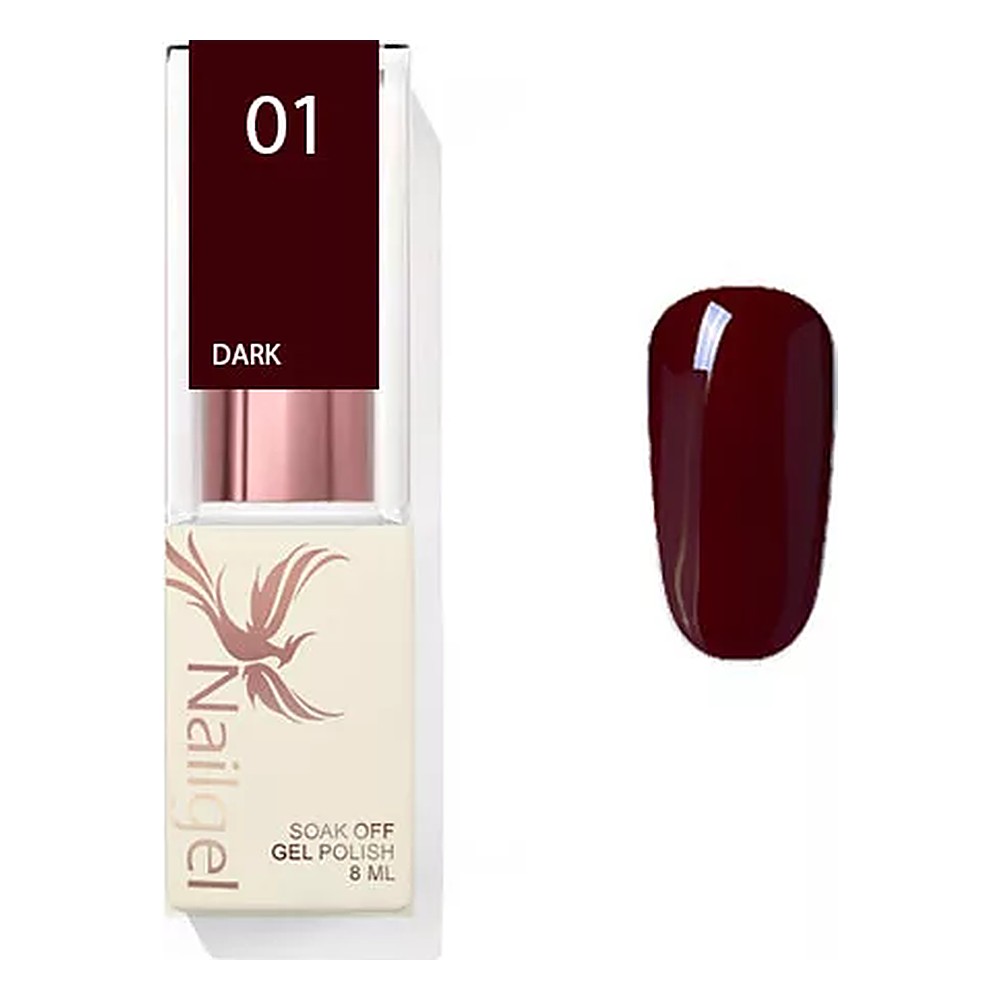 Nailgel Light & Dark sötét gél lakk 8 ml - Dark 01