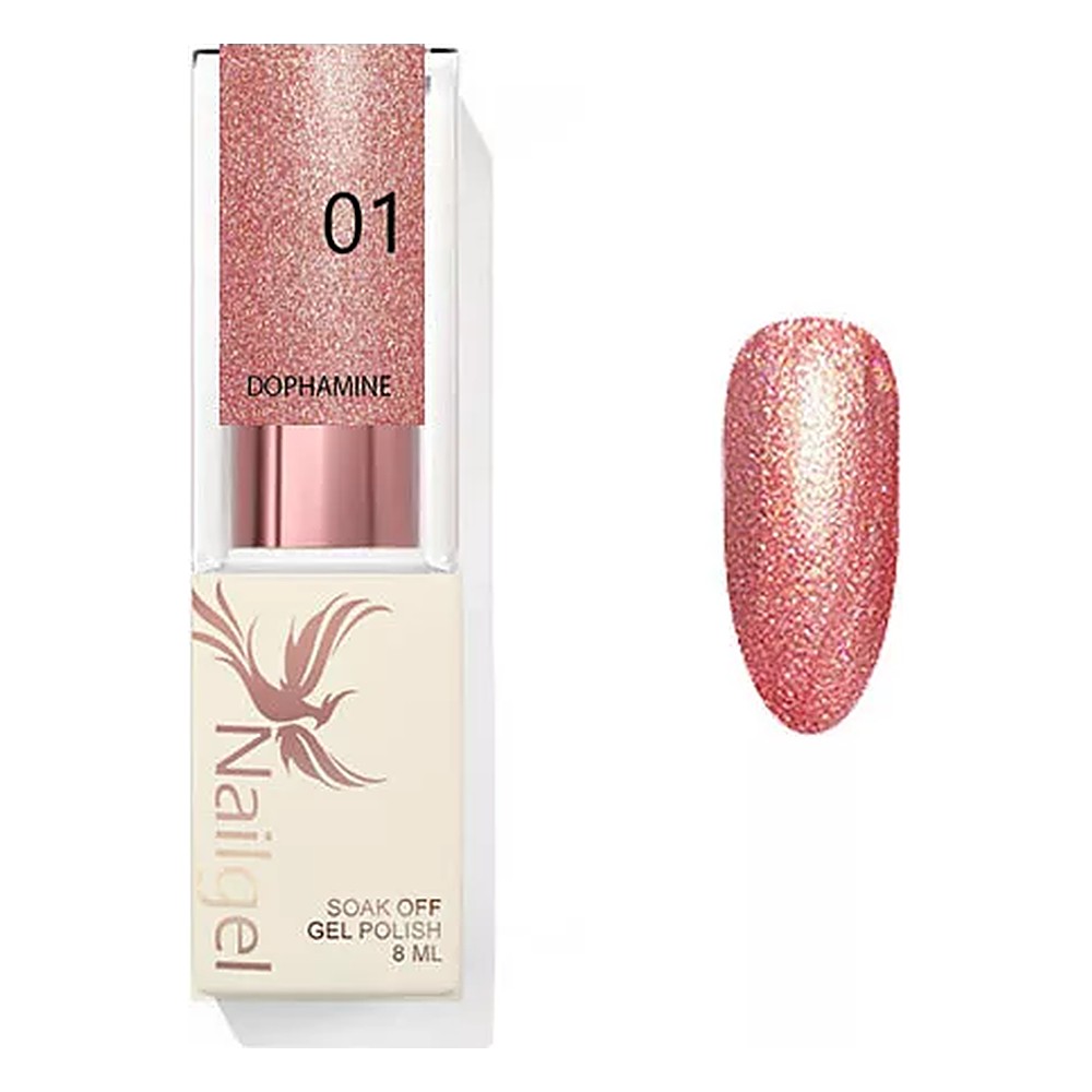 Nailgel Dophamine csillámos gél lakk 8 ml - No.01