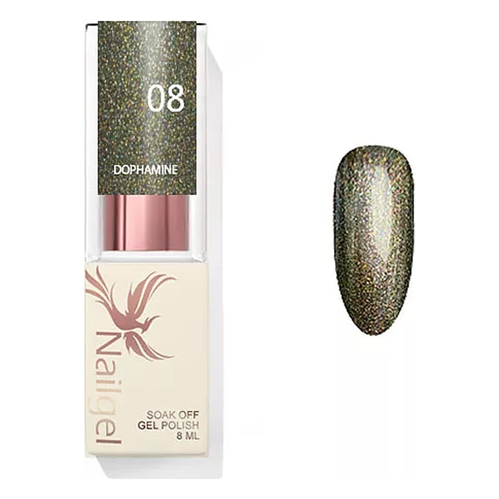 Nailgel Dophamine csillámos gél lakk 8 ml - No.08