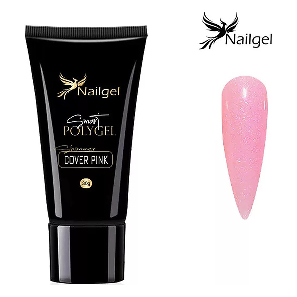 Nailgel Smart Polygel tubusos polygel 30 g - Shimmer Cover Pink