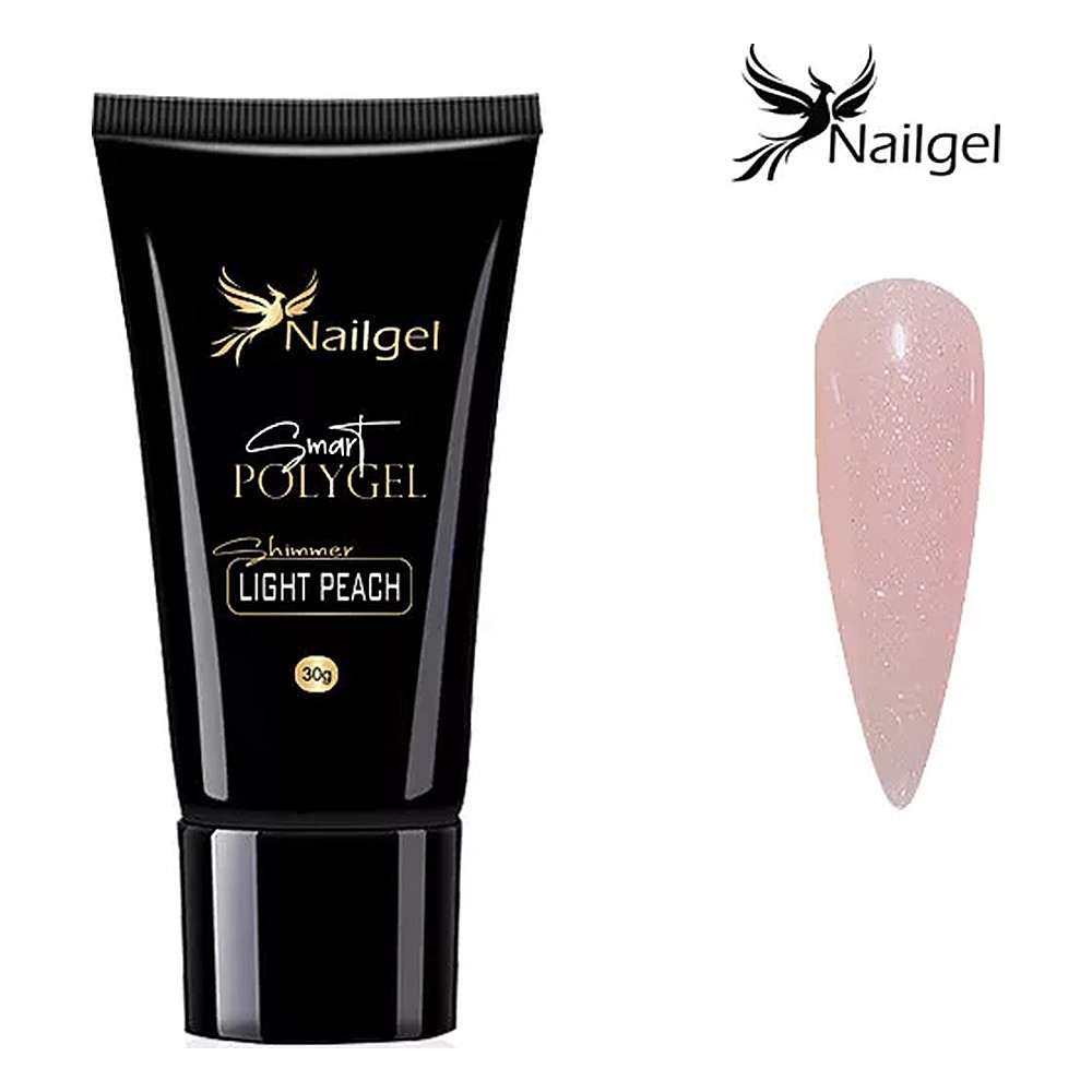 Nailgel Smart Polygel tubusos polygel 30 g - Shimmer Light Peach