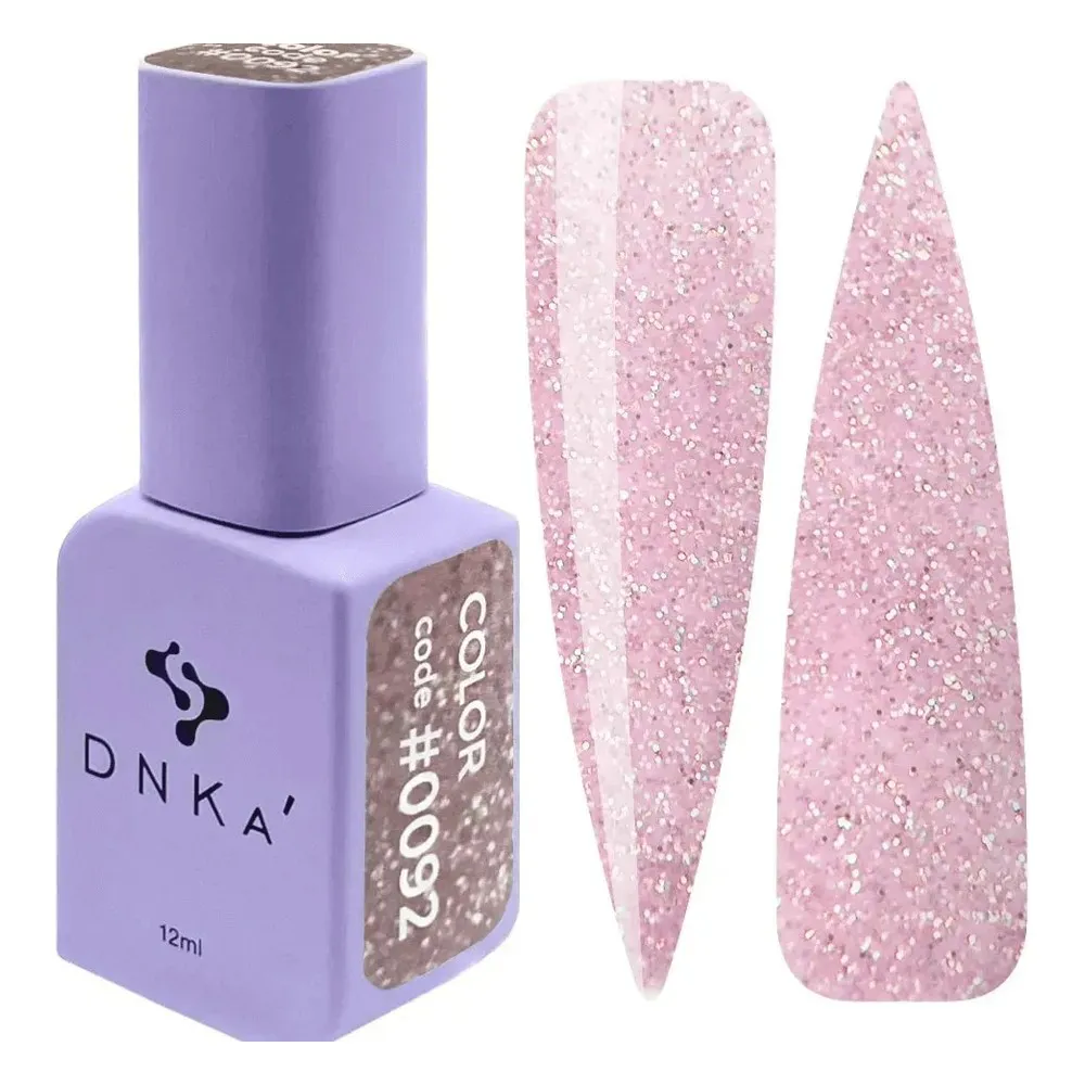 DNKa' Gél lakk 12 ml - No.0092 - rózsaszín csillámos