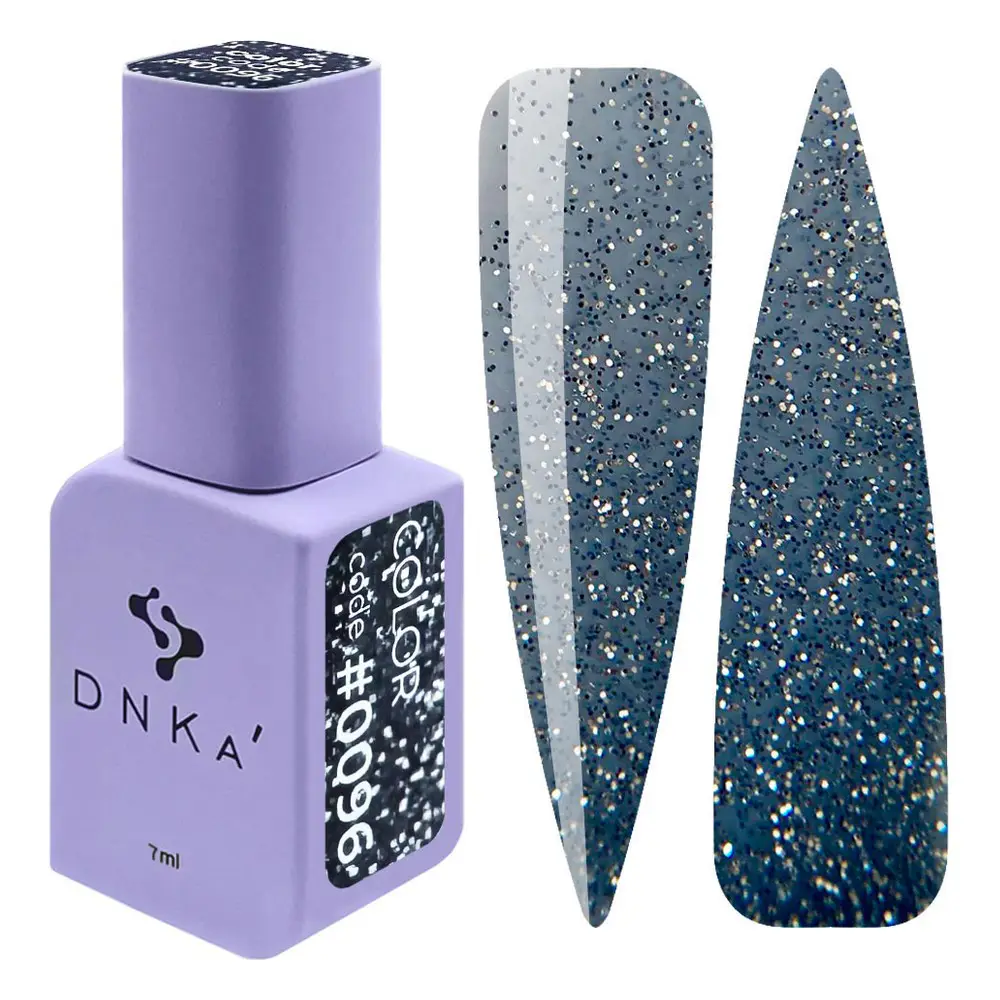 DNKa' Gél lakk 7 ml - No.0096 - acélkék reflektív csillám