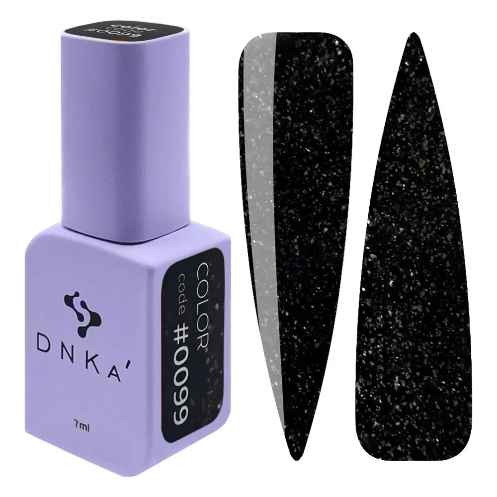 DNKa' Gél lakk 7 ml - No.0099 - fekete reflektív csillám