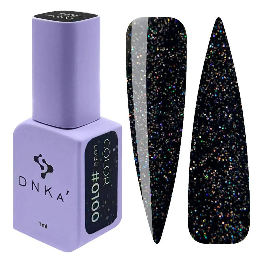 DNKa' Gél lakk 7 ml - No.0100 - antracit reflektív csillám
