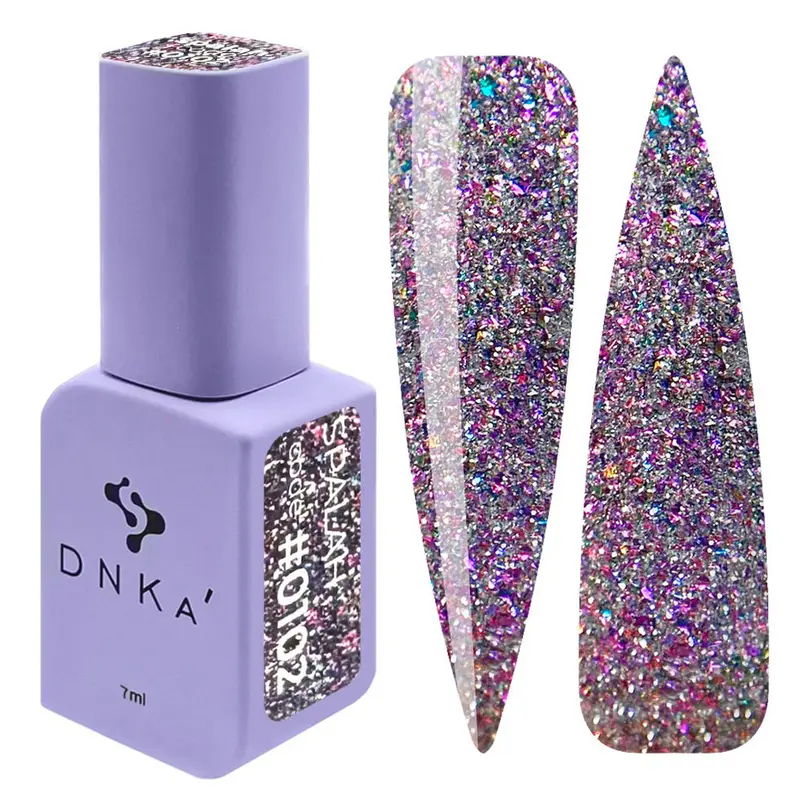 DNKa' Gél lakk 7 ml - No.0102 - Spalah – lilás-ezüst holografikus flitter