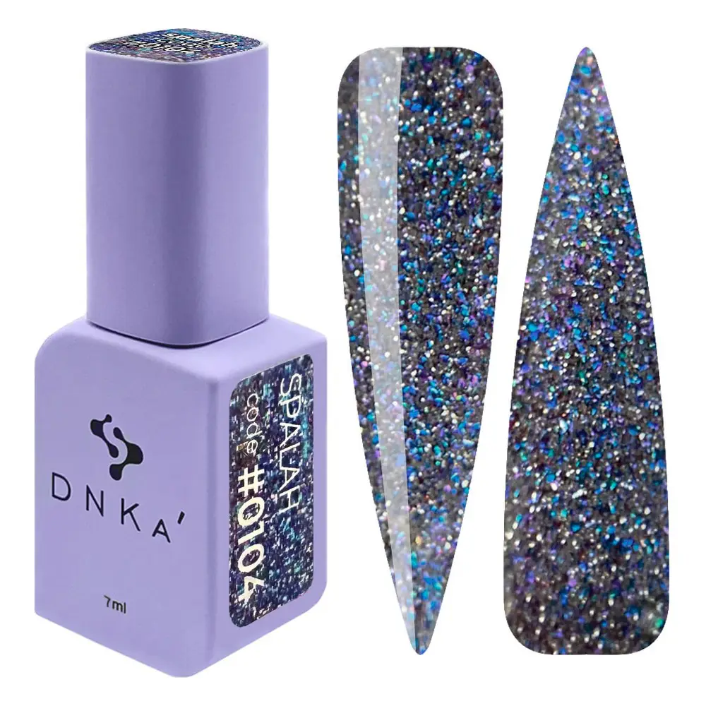DNKa' Gél lakk 7 ml - No.0104 - Spalah – ezüst-kék holografikus flitter
