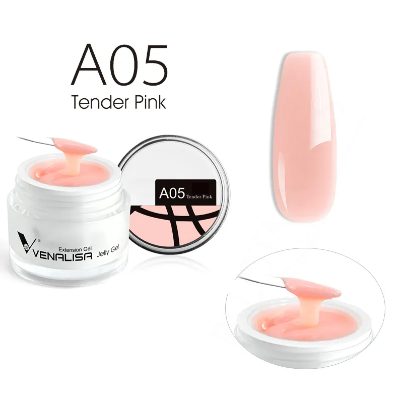 Venalisa Jelly Gel - új formula - 50 ml építőzselé - A05L Tender Pink