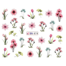 Köröm matrica No.874 rózsaszín virágos-41