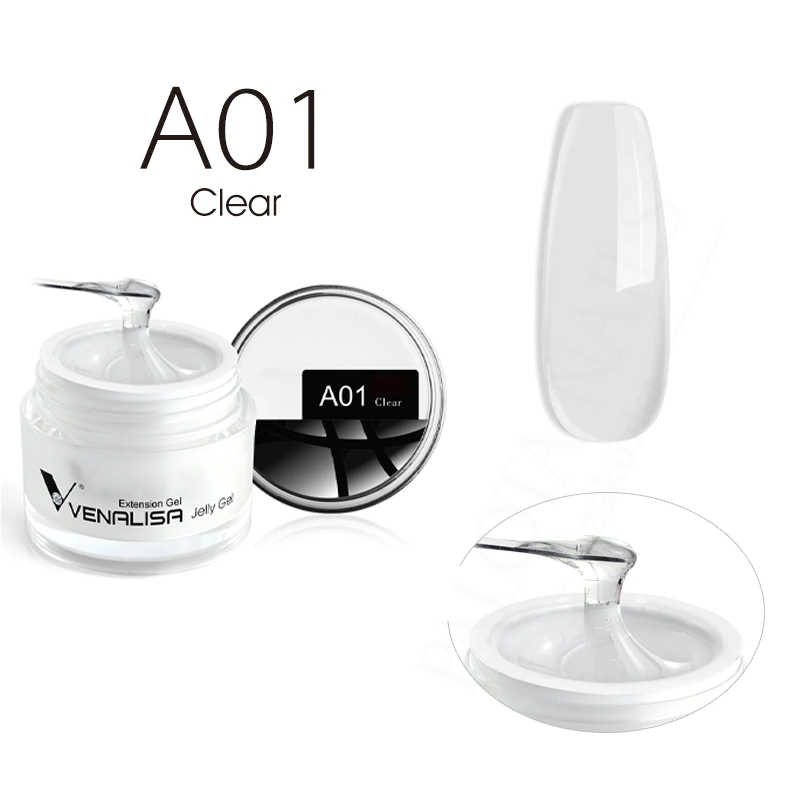 Venalisa Jelly Gel - új formula - 50 ml építőzselé - A01L Clear