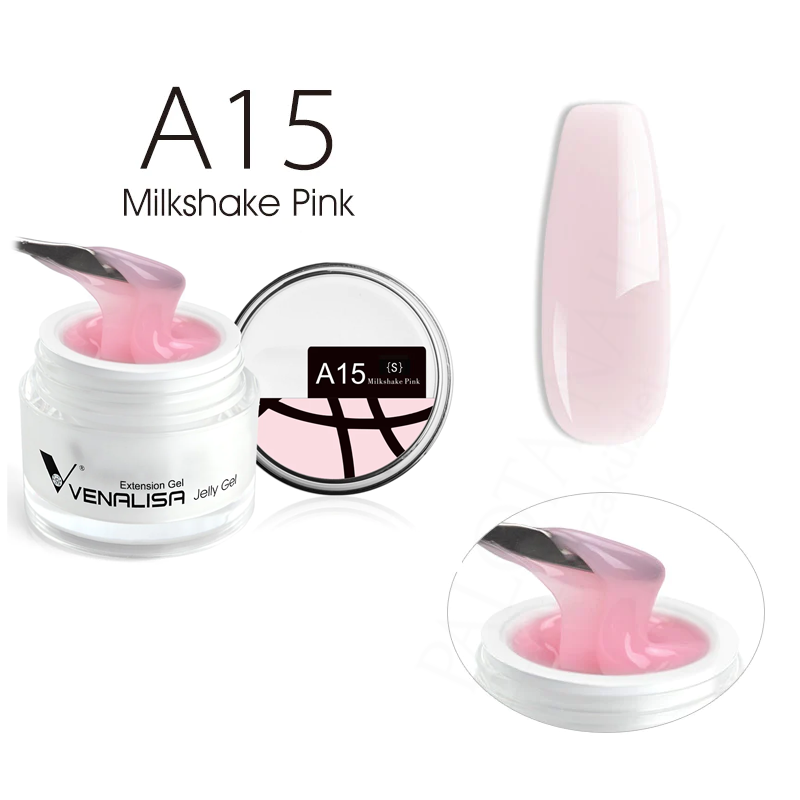 Venalisa Jelly Gel - új formula - 15 ml építőzselé - A15 Milkshake Pink