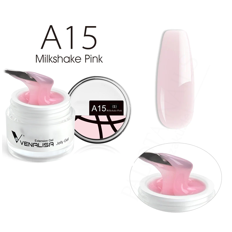 Venalisa Jelly Gel - új formula - 50 ml építőzselé - A15L Milkshake Pink