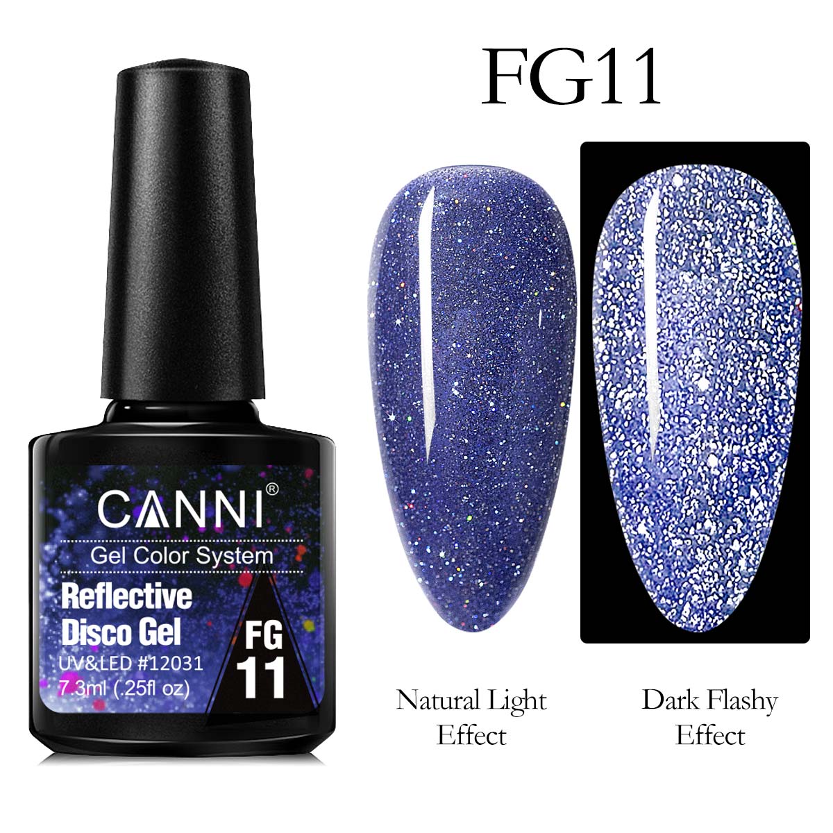 CANNI UV/LED Reflective Disco gél lakk 7.3 ml - FG11