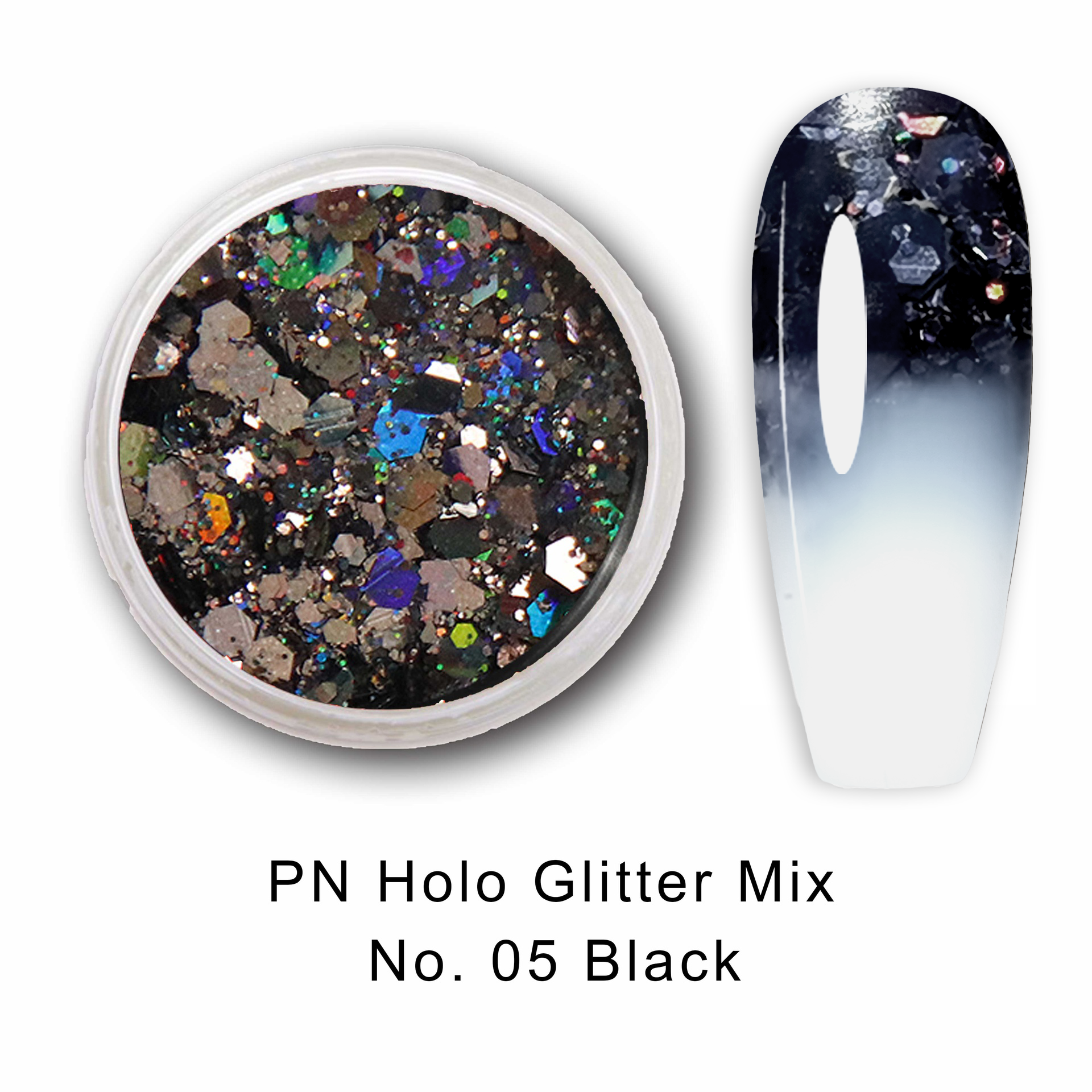 PN Holo glitter mix No.05 Black