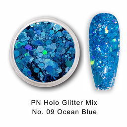 PN Holo glitter mix No.09 Ocean Blue