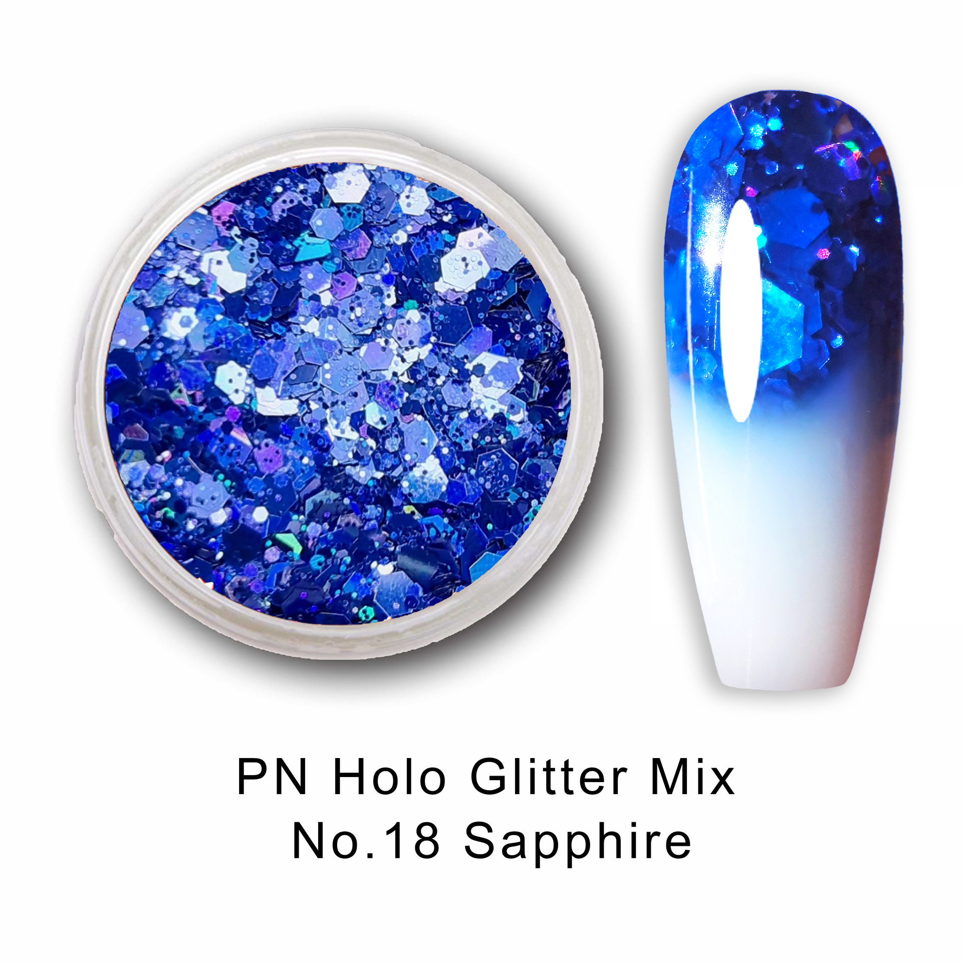 PN Holo glitter mix No.18 Sapphire