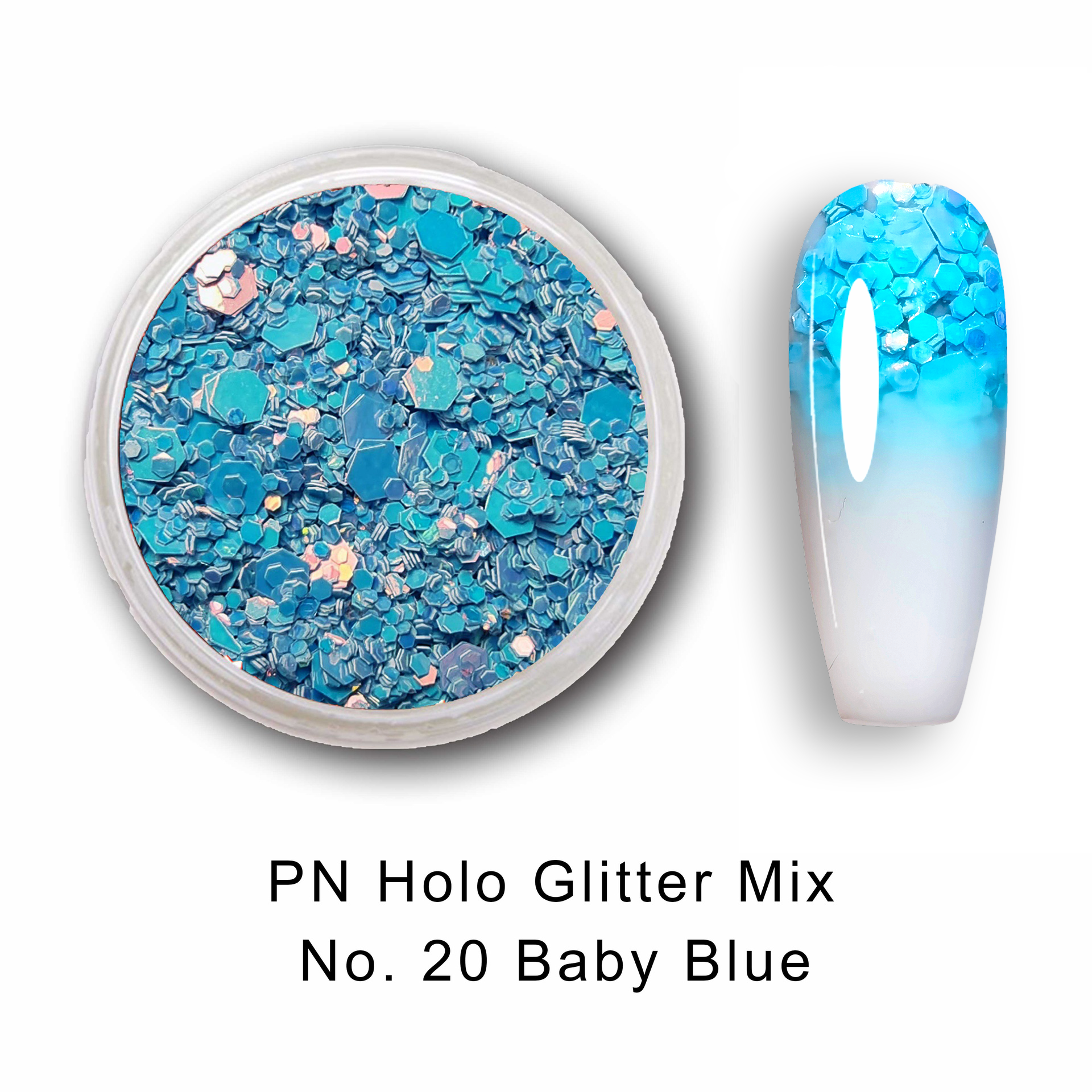 PN Holo glitter mix No.20 Baby Blue