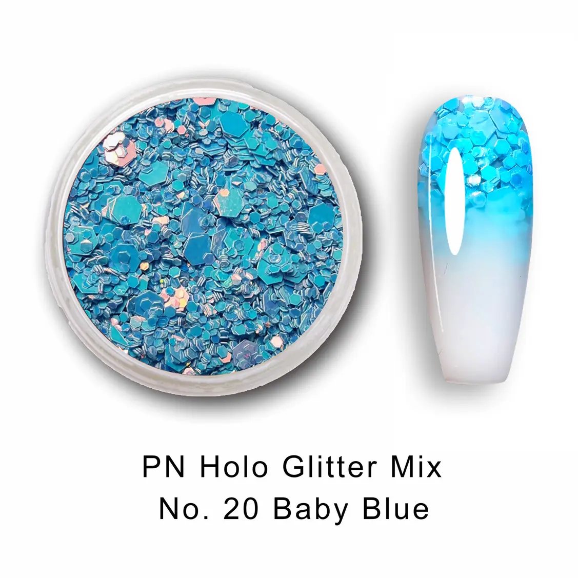 PN Holo glitter mix No.20 Baby Blue