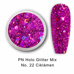 PN Holo glitter mix No.22 Ciklámen