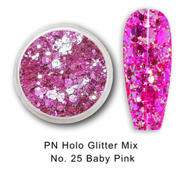 PN Holo glitter mix No.25 Baby Pink