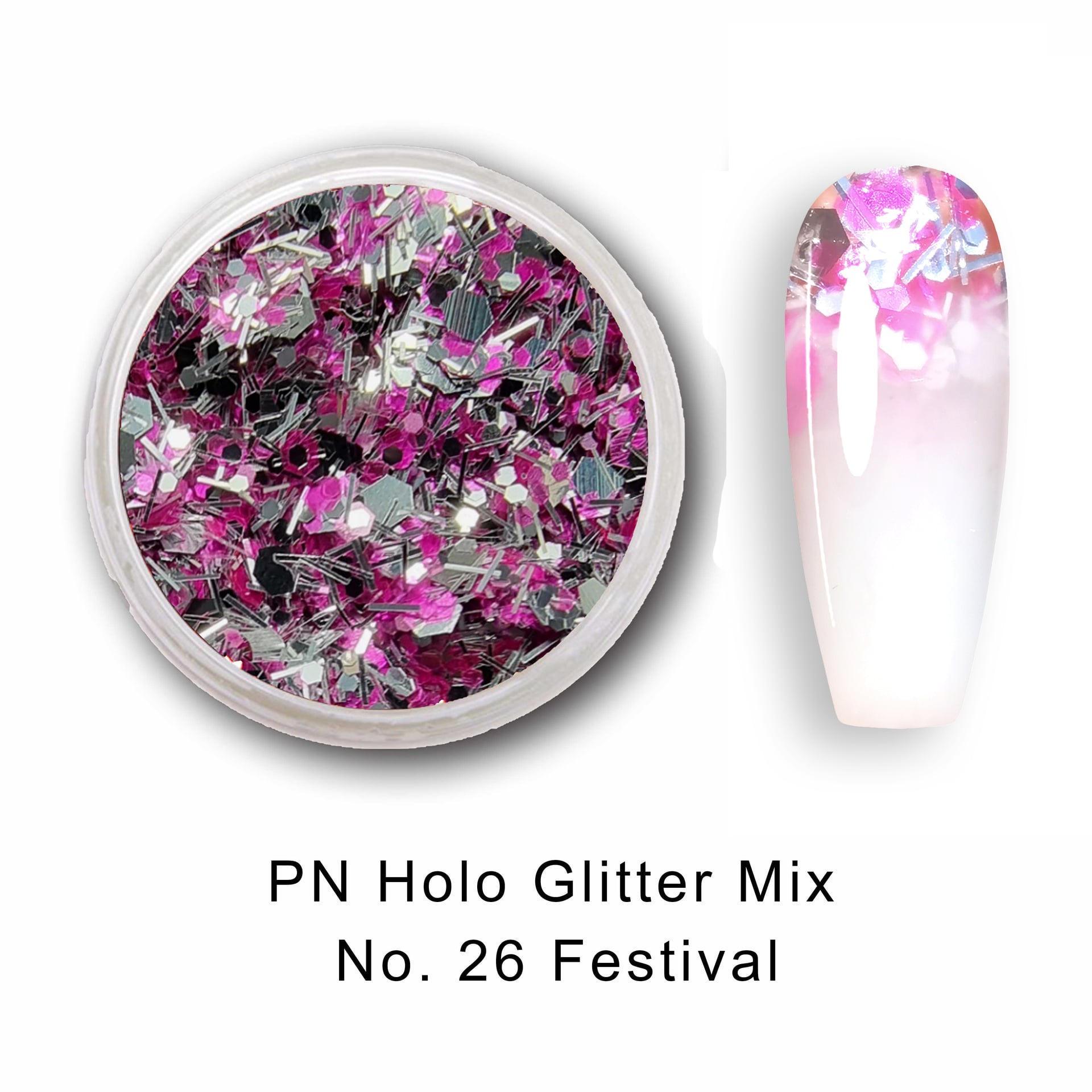 PN Holo glitter mix No.26 Festival