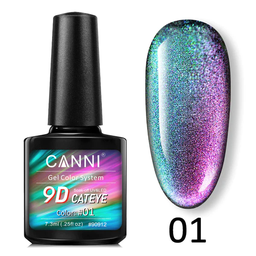 CANNI Cat Eye 9D gél lakk 01 - MACSKASZEM EFFEKT - 7.3 ml