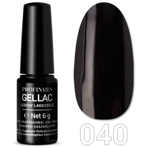 Profinails Gel Lac LED/UV lakkzselé 6gr No.040 - Fekete